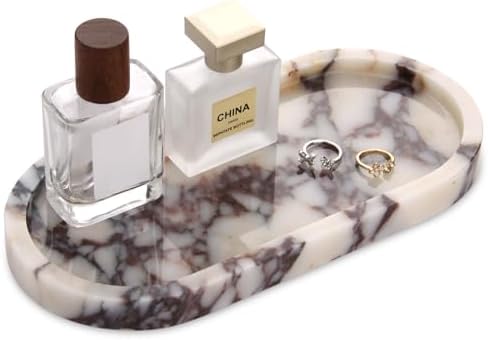 Natural Marble Tray Oval, Calacatta Viola, 10 x 5 x 0.6