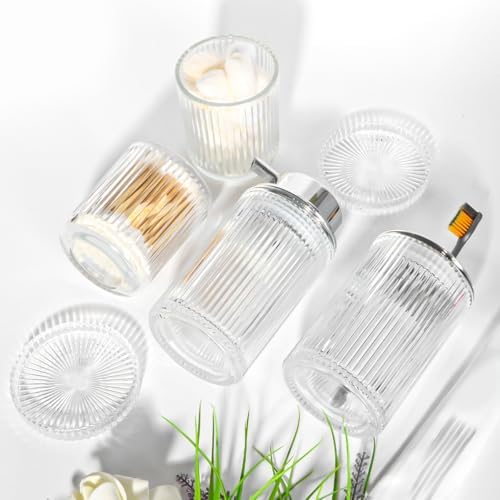 4pcs Clear Glass Bathroom Accessories Set