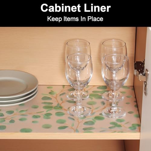 Cooyes Shelf Liners for Kitchen Cabinets Refrigerator Liners Waterproof & Oil-Proof Kitchen Cupboard Liner Drawer Mats EVA Material Non Adhesive Fridge Liner for Shelves（23.6" W x 360" L）