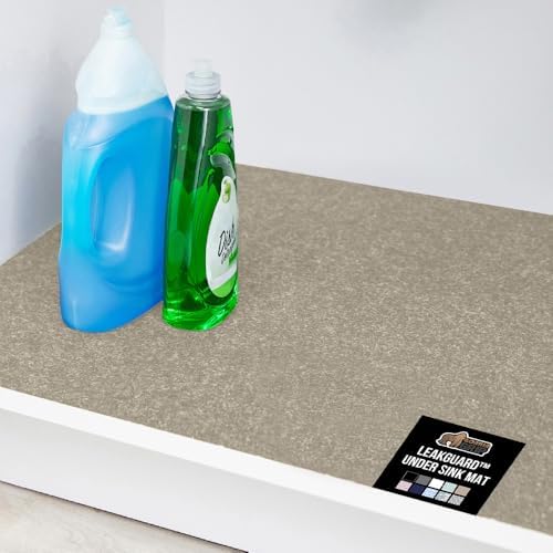 GORILLA GRIP LeakGuard Under Sink Mat for Kitchen Cabinet, 24x40 Beige
