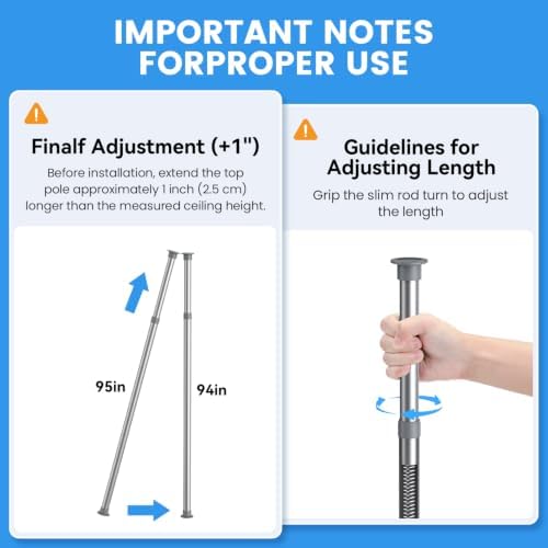 Adjustable Shower Caddy Tension Pole: Rustproof Corner Bathroom Shelves