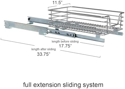 Household Essentials Chrome-Plated Steel Under-Cabinet Pull-Out Organizer