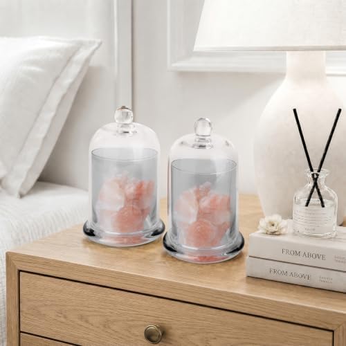 rejomiik Qtip Holder Glass Apothecary Jars with Lids Bathroom Storage Grey