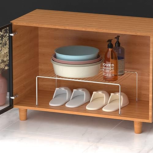 Redrubbit 6 Pack Large (15.7 x 9. 4 Inch) Cabinet Storage Shelf Rack, Rustproof Kitchen Counter and Cabinet Shelf, Storage Rack Organizer for Kitchen, Fridge, Cabinet, Bathroom, Chrome
