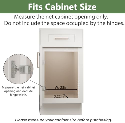 Pull Out Cabinet Organizer 22½" W x 21½" D, Heavy Duty Cabinet Pull Out Shelves, Slide Out Drawers Organization for Kitchen Cabinets Bathroom