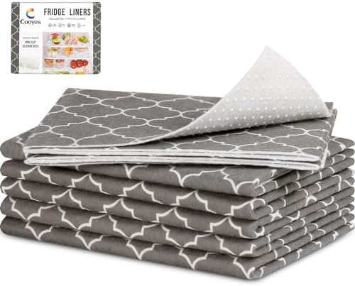 Cooyes Fridge Liners for Refrigerator, Drawer & Shelf Liners for Kitchen Cabinets Non-Adhesive, Breathable Cloth Material, Non-Slip, BPAfree, Machine Washable, Keep Produce Fresh Longer