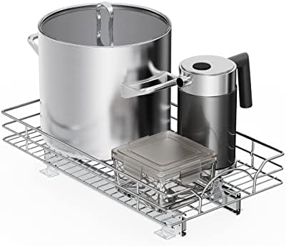 LOVMOR Pull Out Cabinet Organizer and Storage 11" W x 21" D, Slide Out Shelves for Kitchen Cabinets