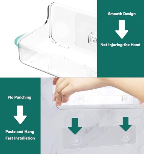 Shower shelves, Adhesive Clear Acrylic Bathroom caddy Organizer