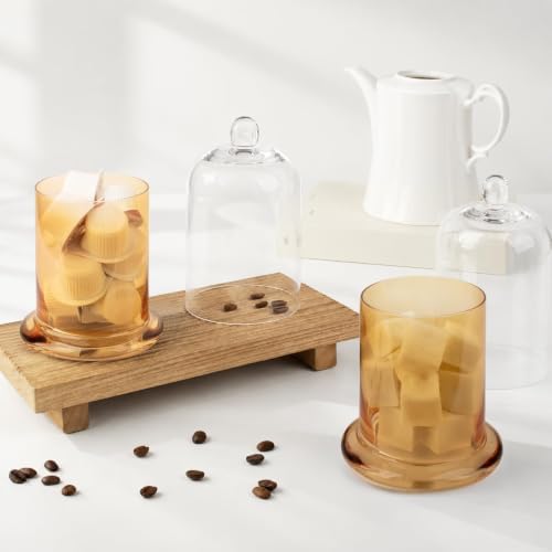 Qtip Holder Glass Apothecary Jars with Lids Bathroom Storage Orange