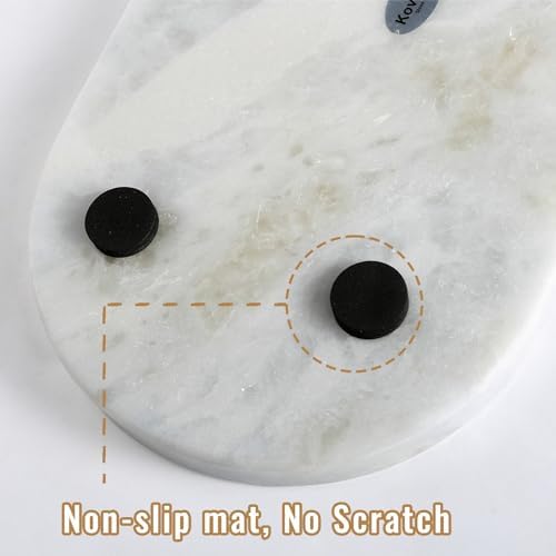 Koville African Natural Marble Decorative Tray, 12"x6" - Countertop Organizer, Catchall Tray for Perfume, Candles, Jewelry