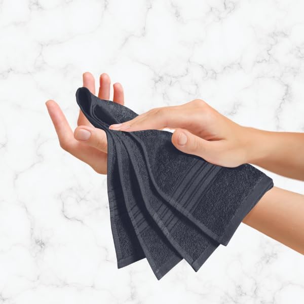 BOUTIQUO Ultra Soft Cotton 6 -Piece Hand Towel Set 16x24 Inch, Ideal for use in Bathroom, Kitchen, Gym, Spa & General Cleaning, Compact & Lightweight Multi Purpose Hand Towels - Multi Color
