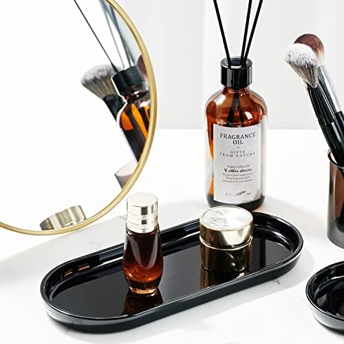 SheeChung Acrylic Vanity Tray, Bathroom Makeup Organizer Countertop, Black
