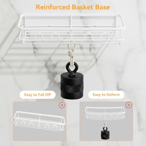 Adhesive Shower Caddy, Large Capacity Shower Racks for Inside Shower, No Drill Bathroom Shower Organizer and Storage, 2 Pack White Bathroom Shelves, Home Decor Rv Accessories, Apartment