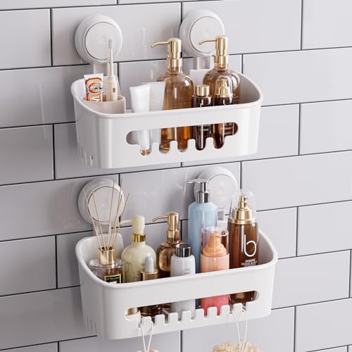 TAILI Shower Caddy Suction Cup, Bathroom Organizer Shelf M&L