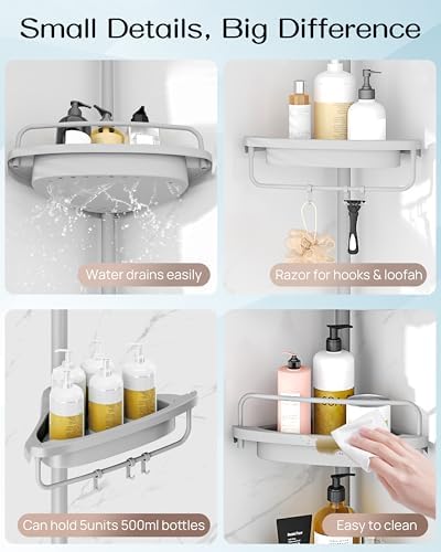 Corner Shower Caddy Tension Pole for Shampoo Holder, Stainless Steel Rod