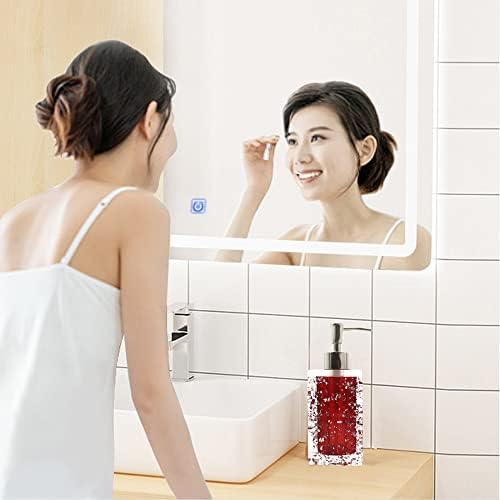 LUANT 5-Piece Resin Bathroom Accessory Set with Soap Dish, Dispenser, Toothbrush Holder and Tumbler, Red