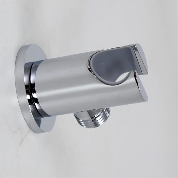Hand Held Shower Head Holder Hose Connector Shower Wand Holder Wall Mount Handheld Shower Handle Sprayer Holder Shower Hose Adapter Shower Elbow with Spray Head Bracket 1/2 NPT Female Thread Chrome