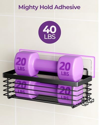 ODesign Shower Shelves Adhesive 3 Pack Stainless Steel Storage Shelve-Black