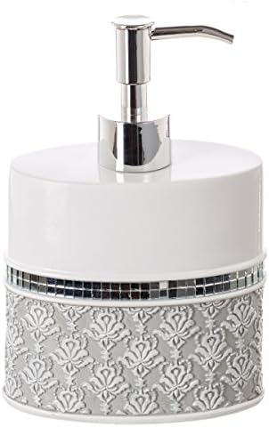 Creative Scents Mirror Damask Grey and White Soap Dispenser