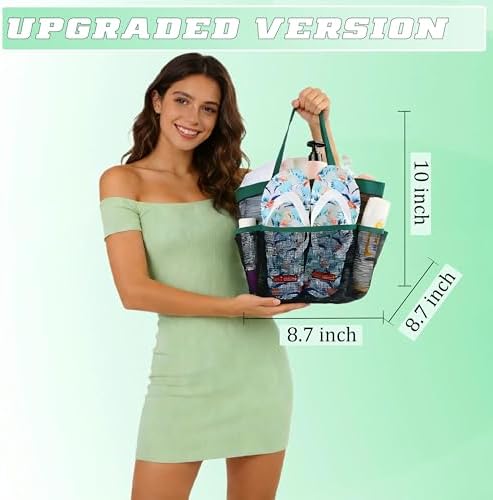 Mesh Shower Caddy Portable - 9 Pockets for College Dorm Room Essential