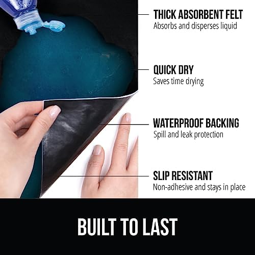 GORILLA GRIP LeakGuard Under Sink Mat for Kitchen Cabinet, 24x30 Black