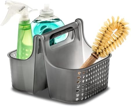 madesmart Shower Tote with Soft Grip Handle, Carbon