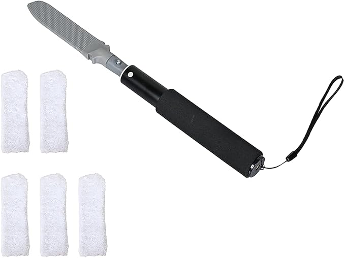 EASACE Toe Cleaning Brush, 13-32 inch Long Handle Foot Scrubber, 4 Reusable Covers, Lotion Applicator for Seniors