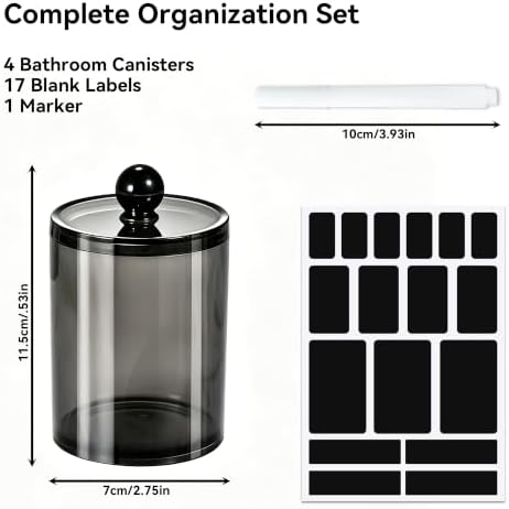 4 Pack 10 oz Cotton Round Holder Dispenser Set
