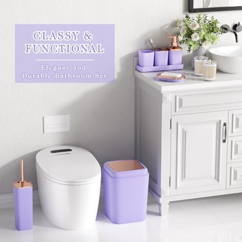 XLHOMO Bathroom Set, Purple Bathroom Set, 9PC Bathroom Accessory Set
