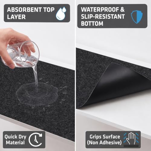 Drymate Premium Luxury Shelf & Drawer Liners, 11”x50”, 2-Pack, Charcoal