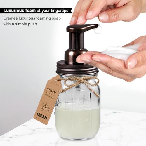 SheeChung 3 Piece Mason Jar Bathroom Accessories Set,Farmhouse Bathroom Set