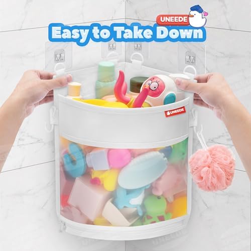 UNEEDE 3.5 Gallons Corner Mounted Versatile Bath Toy Organizer