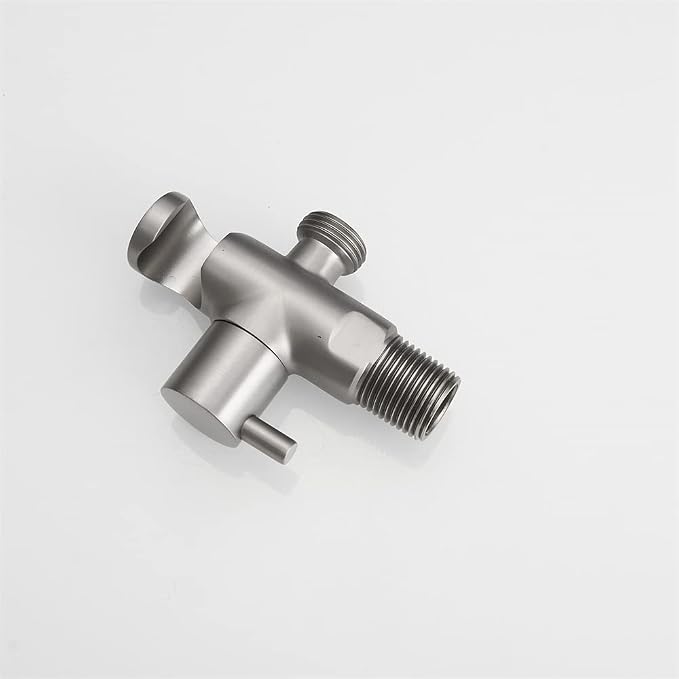 Hand Held Shower Head Holder with Hose Connector Shower Head Shut Off Valve Shower Wand Holder Wall Mount Handheld Shower Handle Sprayer Holder Toilet Bidet Spray Head Bracket Brushed Nickel