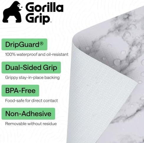 GORILLA GRIP Shelf Liner, Kitchen Drawer Protector, 17.5x240 Marble