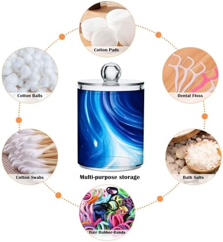 MNSRUU 2 Pack Qtip Holder Organizer Dispenser Marble Bathroom Storage Canister Cotton Ball Holder Bathroom Containers for Cotton Swabs/Pads/Floss