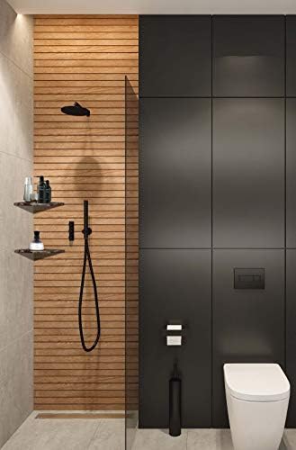 Genuine Marble Corner Shelf for Bathroom Shower Wall, 9"X9"X5/8", Both Sides Polished (EDMT9SHE - Emperador Dark)