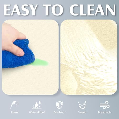 VERIFOST Under Sink Mat for Kitchen, 2 Piece Super Absorbent Undersink Mats for Bottom of Kitchen Sink, 34" X 22" Cuttable Under Sink Liner, Quick-Dry Under Bathroom Sink Mat, Cream