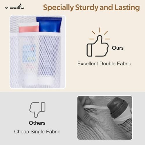 MISSLO Shower Caddy Organizer 5 Pockets Roll up Hanging Bathroom Accessories Storage for Camper, RV, Gym, Cruise, Cabin, College Dorm Shower, Small (Pack of 2)