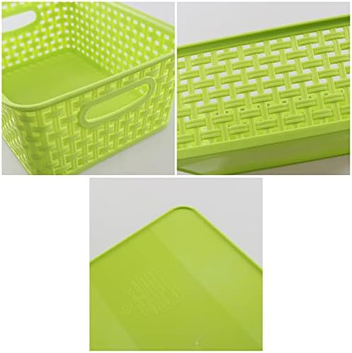 Plastic Storage Woven Basket Bins, 6 Packs