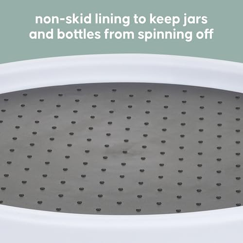 Kitchen Spaces Two-Tier Lazy Susan Organizer, Cabinet Turntable Shelf Storage for Kitchen and Pantry Items, Great for Spices or Condiments, Non-Skid, Sturdy with Full Spin, White