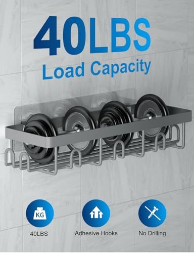 GVY Shower Caddy 5 Pack, Adhesive Shower Organizer Bathroom Shelves,Rustproof Bathroom Organizers and Storage for Home Decor, No Drilling Shower Shelves for Apartment Essentials