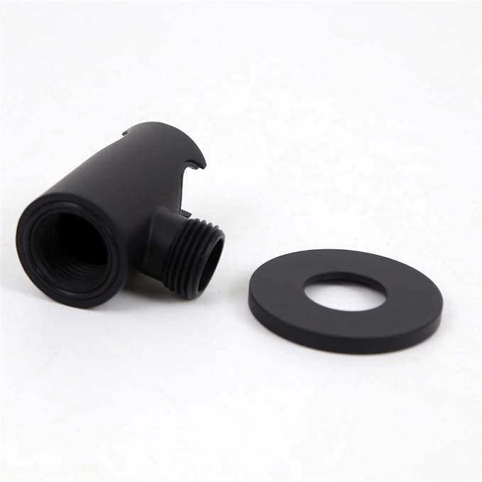 Shower Wand Wall Mount Hand Held Head Holder With Hose Connector for System Faucet Set Handheld Handle Sprayer Bracket Attachment, Hose Adapter Matte Black