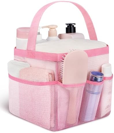 Mesh Shower Caddy Portable - 9 Pockets for College Dorm Room Essential