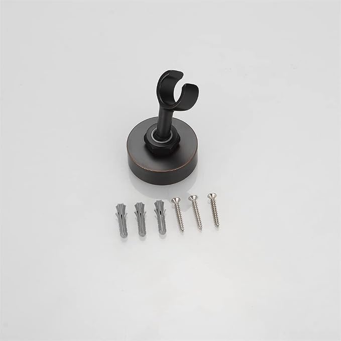Brass Oil Rubbed Bronze Shower Wand Holder - Adjustable Bidet Sprayer, Wall Mount, RV Shower Head Holder