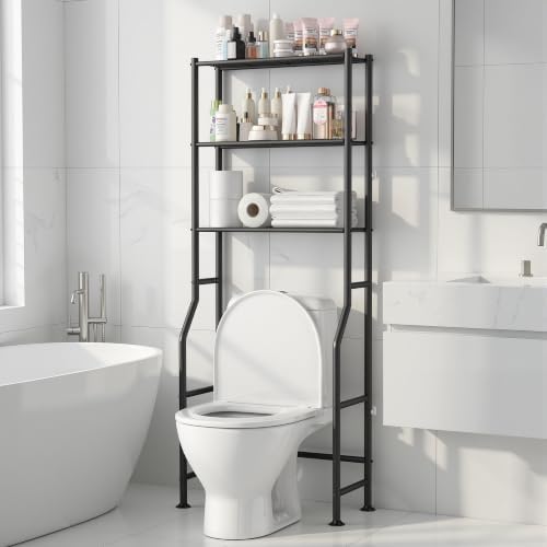 Livilord 3-Tier Over Toilet Storage Rack, Anti-Wobble, Black
