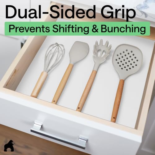 GORILLA GRIP Shelf Liner, Kitchen Drawer Protector, 12x120 White