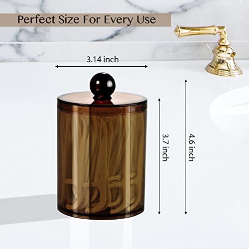 15-ounce Small Plastic Apothecary Jar - Qtip Dispenser Holder Storage Canister Acrylic Jar for Cotton Ball 2 Pack (Bronze) &Farmhouse Decor Metal Wire Bathroom Storage Organizer Basket Bins,2 Pack