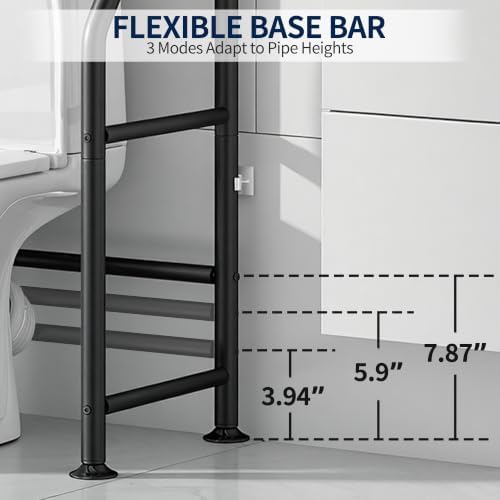 Livilord 3-Tier Over Toilet Storage Rack, Anti-Wobble, Black