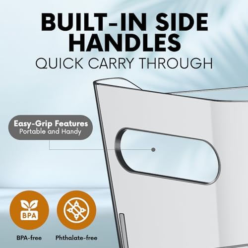 Clear Plastic Storage Bins, Perfect for Kitchen Organization or Pantry Organizers and Storage, Refrigerator Freezer Fridge Organizer Storage Containers Bin for Organizing Medicine Cabinet Organizer