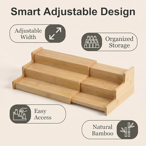 JinDoWin Spice Rack Organizer for Cabinets,Countertop & Pantries